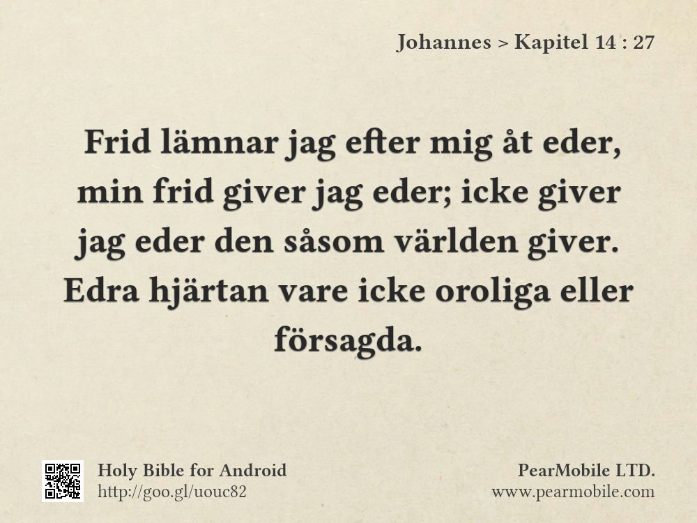 Johannes, Kapitel 14:27